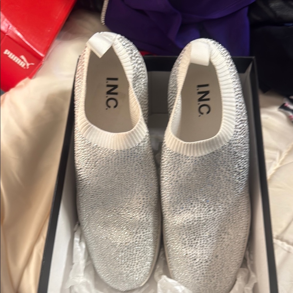 INC International Concepts Women's Silver Slip-On Shoes